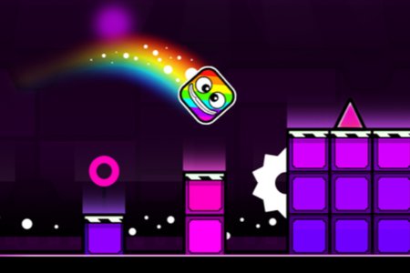 Geometry Neon Dash Rainbow