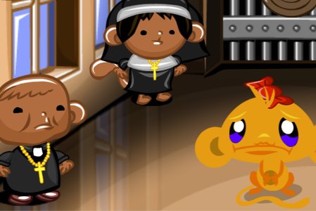 Monkey GO Happy: Stage 710 – Monastery Food Fight